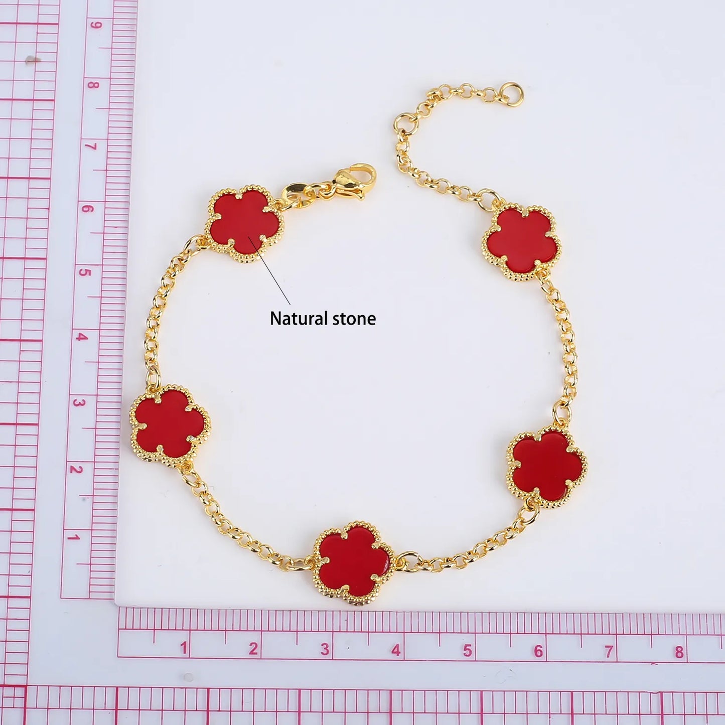 Four-leaf Clover Lovely New Design Luxury Natural White Flower Botanical Bracelet Women High-quality Exquisite Jewelry Creative